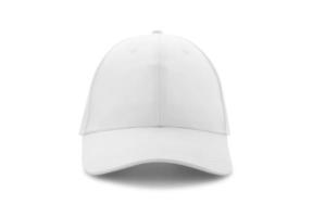 béisbol gorra blanco plantillas, frente puntos de vista aislado en blanco antecedentes foto