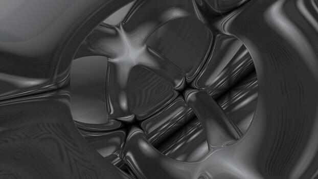 closeup of Abstract Smooth Chromatic Silver fluid waves background. liquid metallic texture. 3D rendering photo