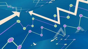 resumen financiero antecedentes con flechas y gráfico gráficos en azul antecedentes foto