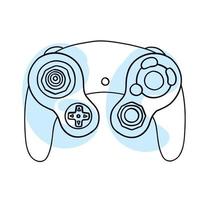 juego retro controlador. vector ilustración en dibujado a mano dibujos animados plano estilo aislado en blanco antecedentes.