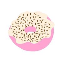 Donut in cartoon style. Vector illustration isolated on white background.