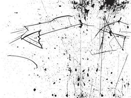 Black and White Grunge Texture with Splatter and Scratch Effects. vector