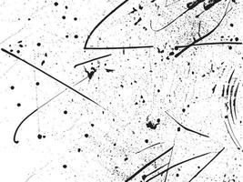 Black and White Grunge Texture with Splatter and Scratch Effects. vector