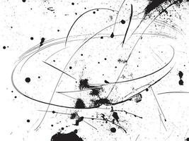 Black and White Grunge Texture with Splatter and Scratch Effects. vector