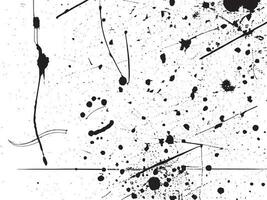 Black and White Grunge Texture with Splatter and Scratch Effects. vector