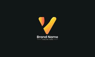 v letra logo icono con degradado color para negocio y empresa Pro vector