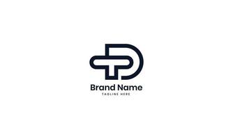 etter DT monogram logo. DT letter logo design vector with black colors. DT Letter Logo Design. Initial letters TD logo icon. Abstract letter DT logotype logo design template. TD logo Pro Vector