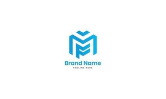 MF logo. MF design. Blue color MF letter. FM letter logo design. Initial letter MF uppercase monogram logo. Pro Vector