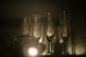 Drink glasses. Crystal set. Glasses. photo