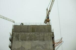 Building house. New building. Concrete frame. photo