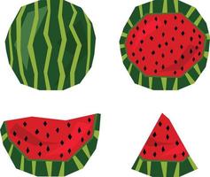 Set of abstract watermelon slices vector