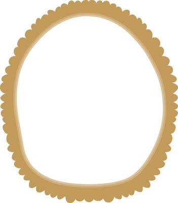 Simple blank oval frame isolated