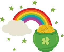 St Patrick s day rainbow treasure vector