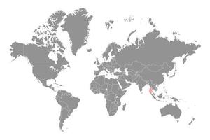 andaman mar en el mundo mapa. vector ilustración.