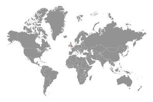 irlandesa mar en el mundo mapa. vector ilustración.