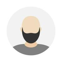 Empty face icon avatar with beard. Vector illustration.