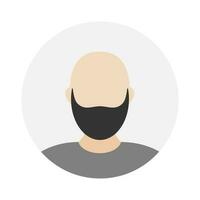 Empty face icon avatar with beard. Vector illustration.