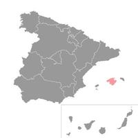 mapa de mallorca, región de españa. ilustración vectorial vector