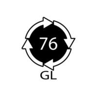 Crystal Glass recycling code 76 GL. Vector illustration