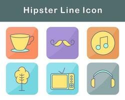 hipster vector icono conjunto