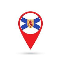 Map pointer with province Nova Scotia. Vector illustration.