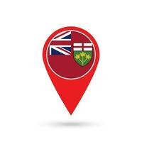 Map pointer with province Ontario. Vector illustration.