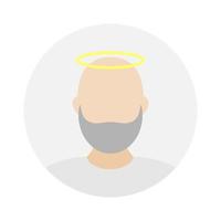 Empty face icon avatar with nimbus and beard. Vector illustration.