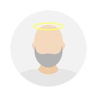 Empty face icon avatar with nimbus and beard. Vector illustration.