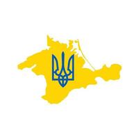 Crimea map with Coat of Arms icon. Vector Illustration.