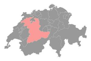 mapa de berna, cantones de suiza. ilustración vectorial vector