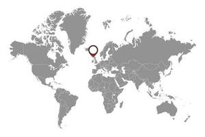 mar de el Hébridas en el mundo mapa. vector ilustración.