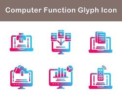 computadora función vector icono conjunto