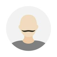 Empty face icon avatar with mustache. Vector illustration.