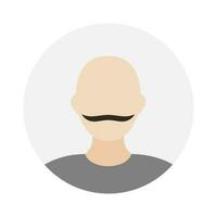 Empty face icon avatar with mustache. Vector illustration.