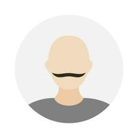 vacío cara icono avatar con Bigote. vector ilustración.