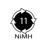 Battery recycling symbol 11 NiMH. Vector illustration