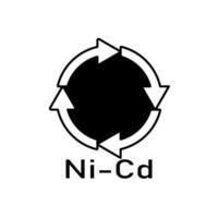 Battery recycle ni-cd, vector illustration, sign.