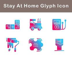 Stay At Home Vector Icon Set