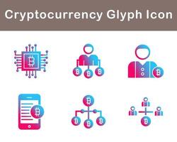 bitcoin y criptomoneda vector icono conjunto