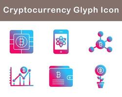 bitcoin y criptomoneda vector icono conjunto