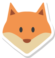 fox face sticker, animal icons. png
