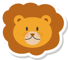 lion face sticker, animal icons. png