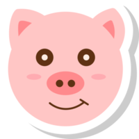 Schwein Gesicht Aufkleber, Tier Symbole. png