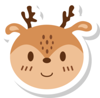 ciervo cara pegatina, animal iconos png