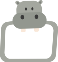 hipopótamo rostro, marcos animal rostro. png
