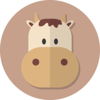 vache visage icône, mignonne animal icône dans cercle. png