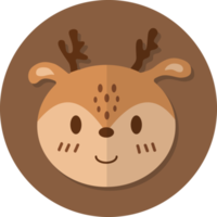 deer face icon, Cute animal icon in circle. png
