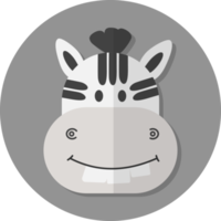 zebra gezicht icoon, schattig dier icoon in cirkel. png