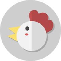 chicken face icon, Cute animal icon in circle. png