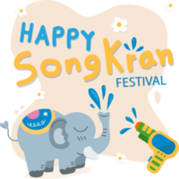 Vorlage zum Songkran Festival, Wasser Pistole, Elefant. png